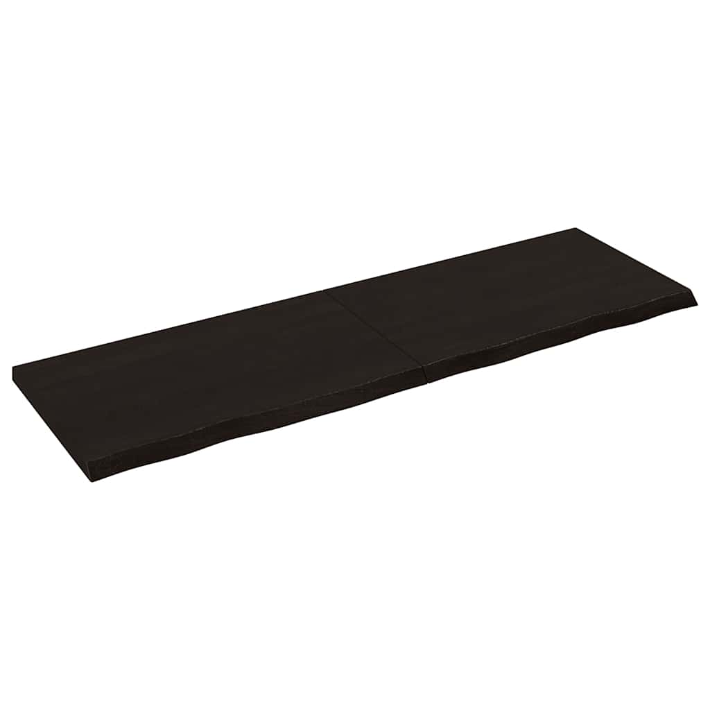 Zidna polica tamnosmeđa 160x50x(2-4) cm od obrađene hrastovine