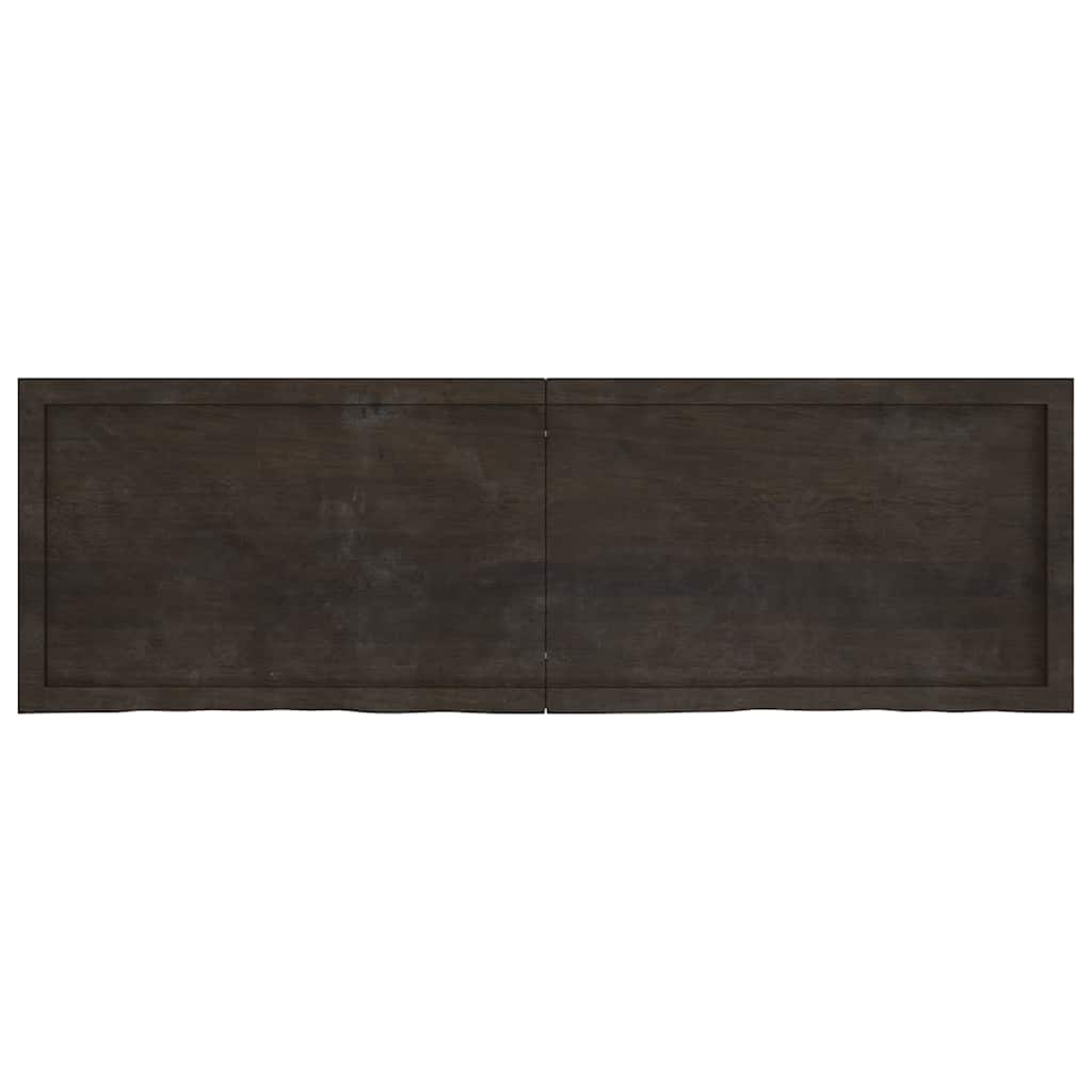 Zidna polica tamnosmeđa 160x50x(2-4) cm od obrađene hrastovine