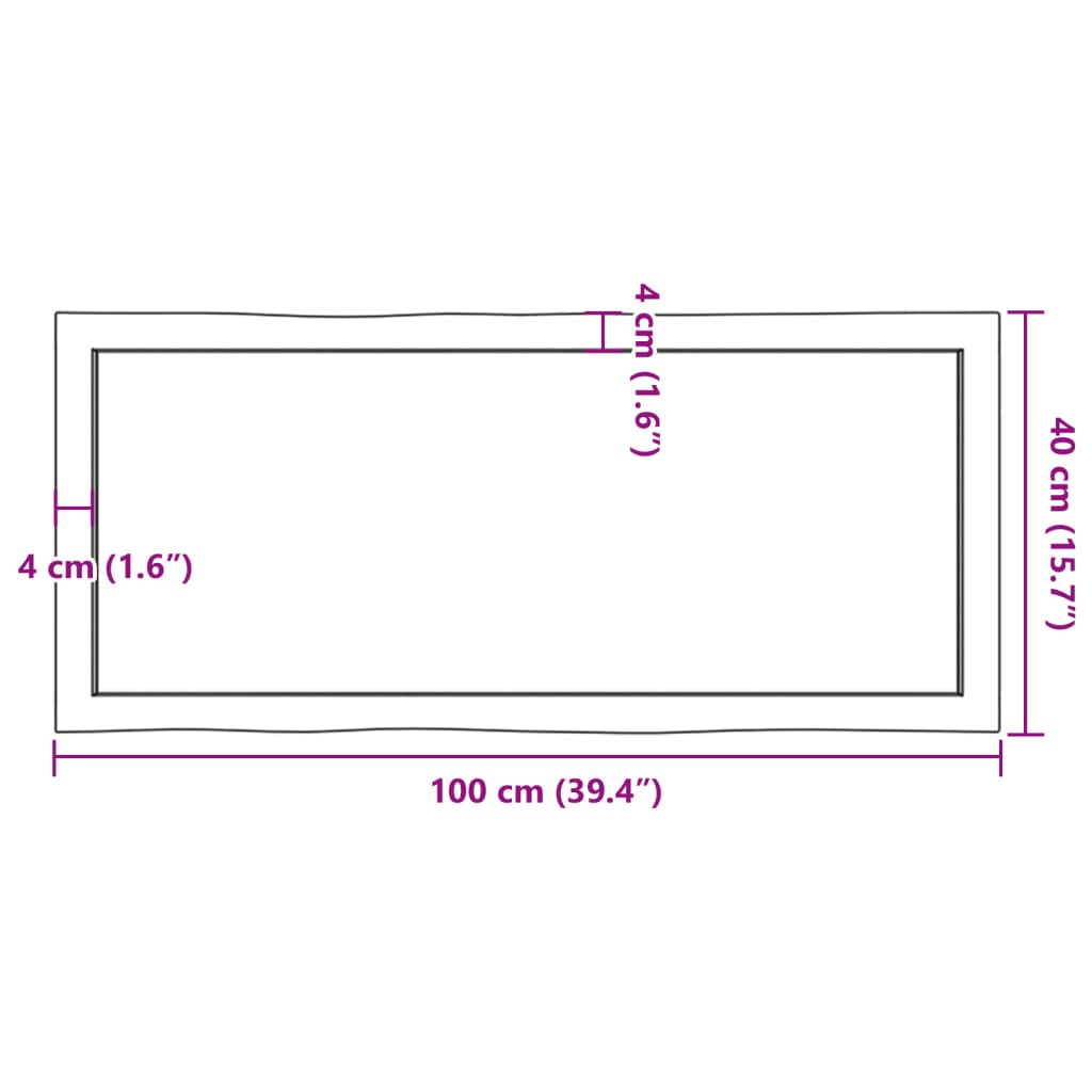 Stolna ploča svjetlosmeđa 100x40x(2-6) cm obrađena hrastovina