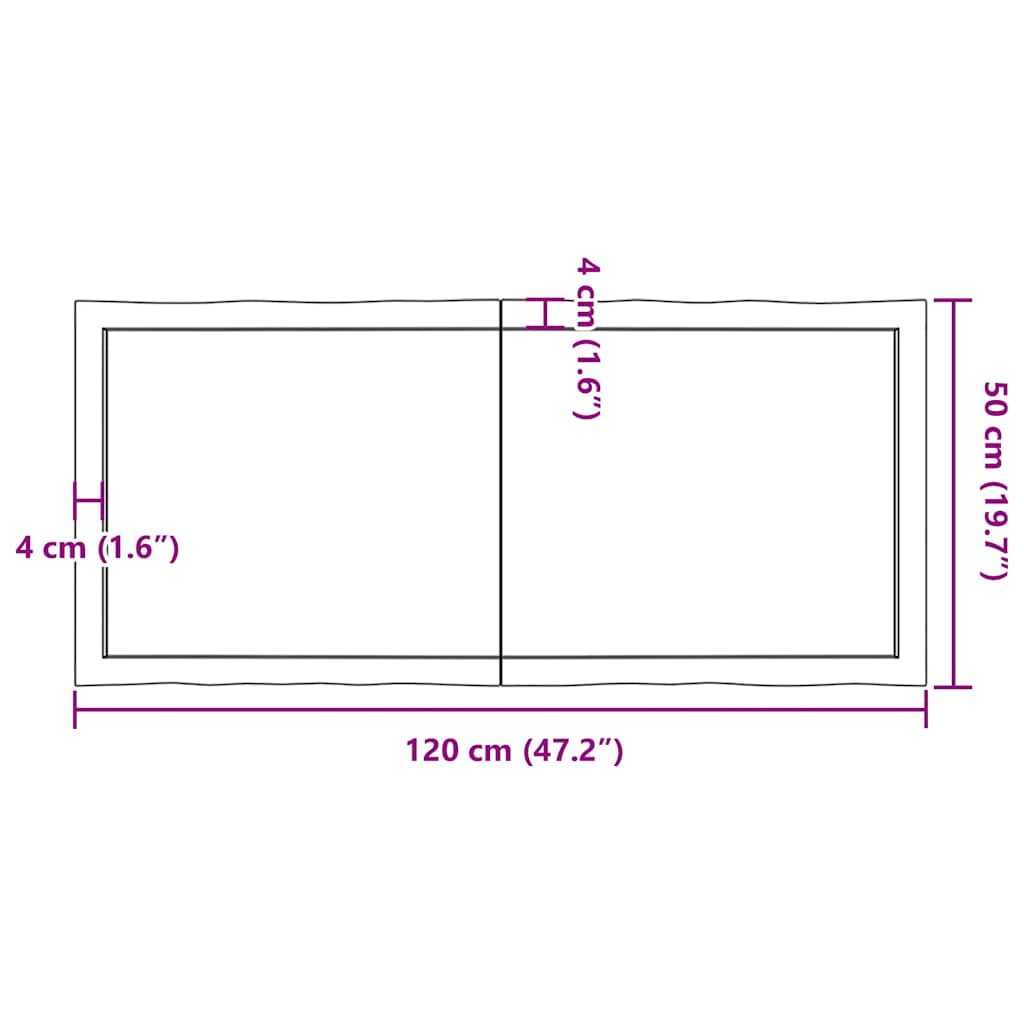 Stolna ploča svjetlosmeđa 120x50x(2-6) cm obrađena hrastovina