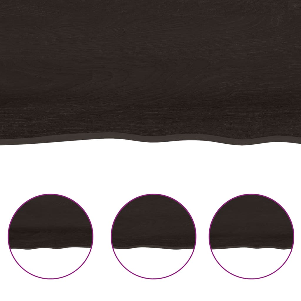 Stolna ploča tamnosmeđa 100x40x(2-4) cm obrađena hrastovina