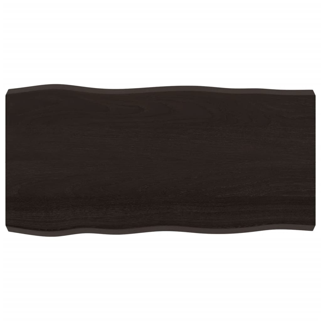 Stolna ploča tamnosmeđa 100x50x(2-6) cm obrađena hrastovina