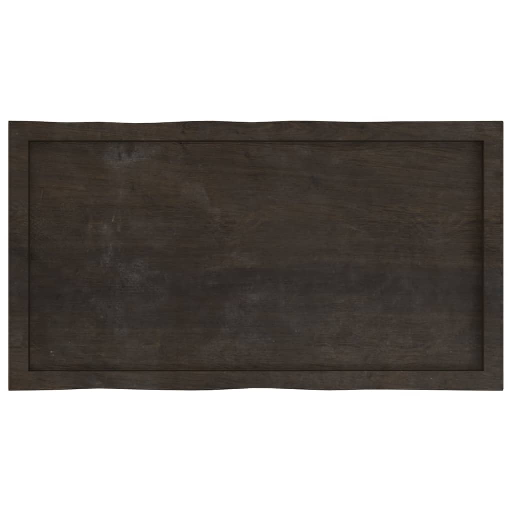 Stolna ploča tamnosmeđa 100x50x(2-6) cm obrađena hrastovina