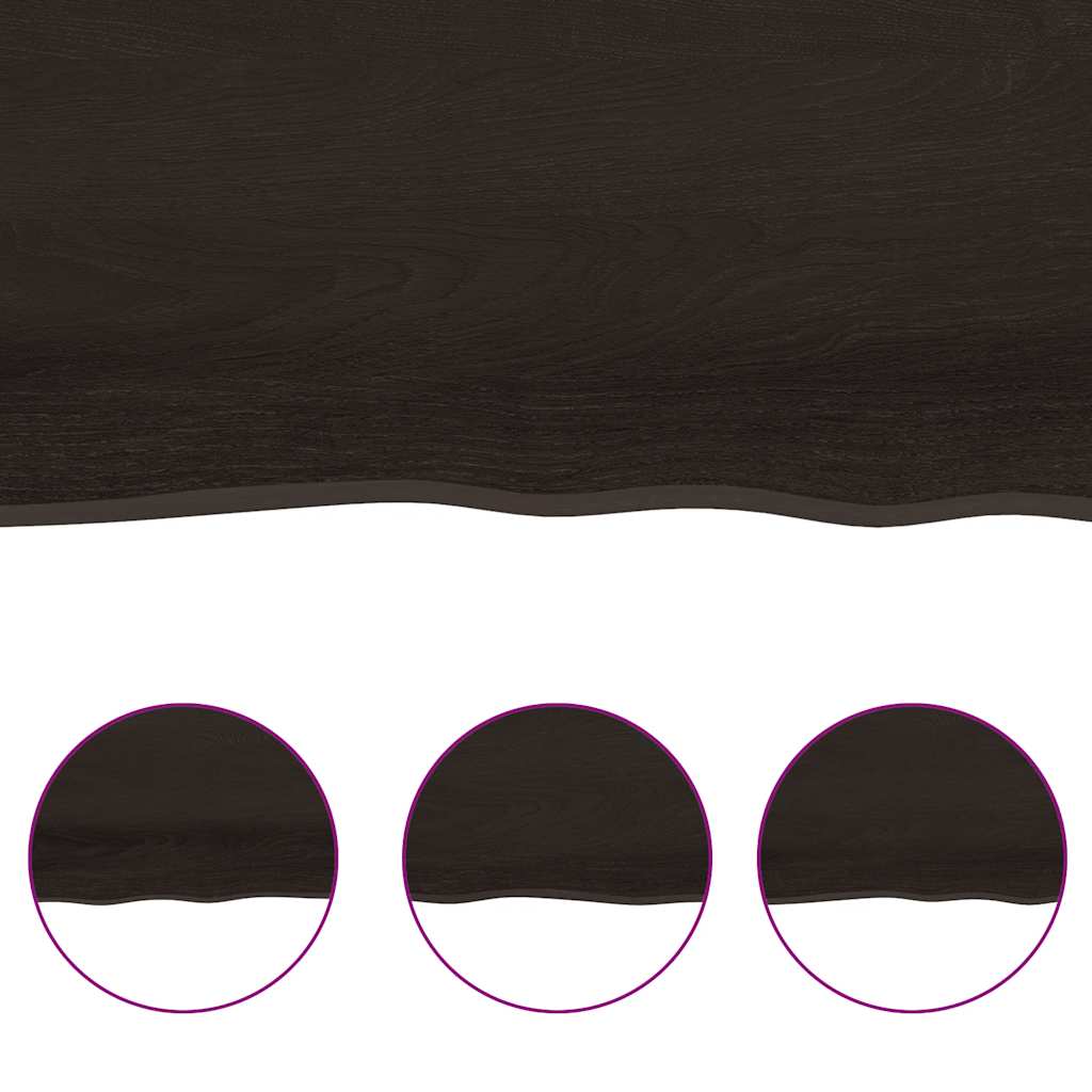Stolna ploča tamnosmeđa 180x60x(2-6) cm obrađena hrastovina