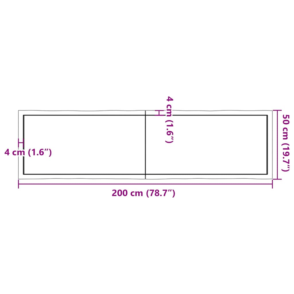 Stolna ploča tamnosmeđa 200x50x(2-6) cm obrađena hrastovina