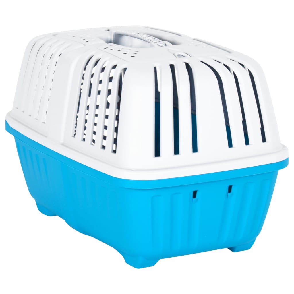 Transporter za ljubimce bijelo-plavi 48x31,5x33 cm polipropilen