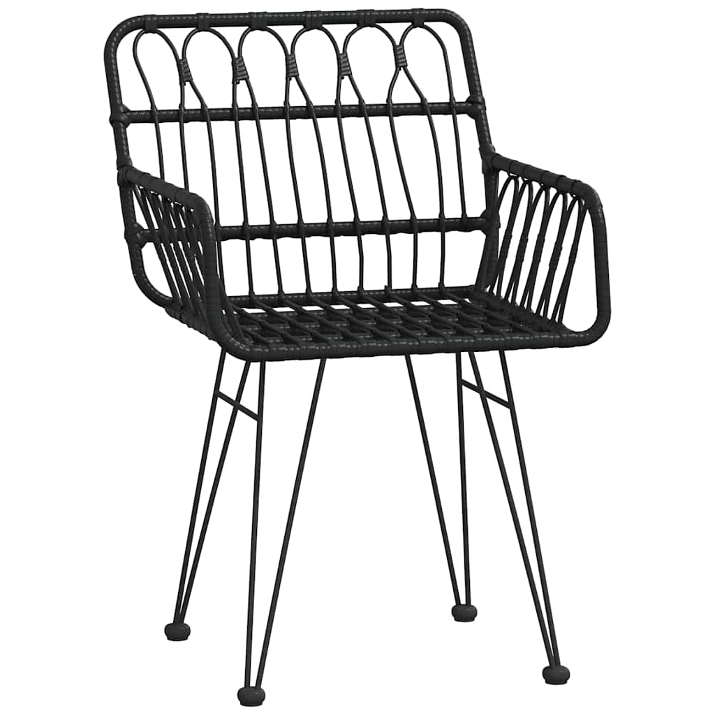 7-dijelni vrtni blagovaonski set od poliratana crni