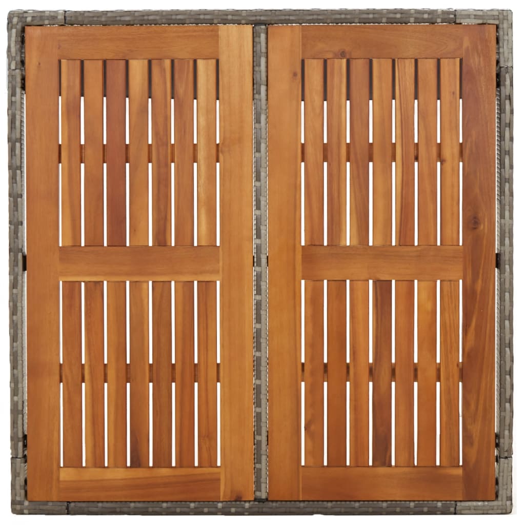 5-dijelni vrtni blagovaonski set sivi od poliratana Siva Dužina stola 90 cm