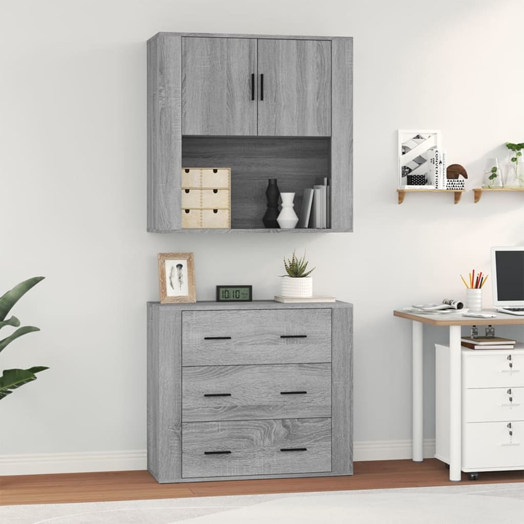 Visoka komoda siva sonome od konstruiranog drva