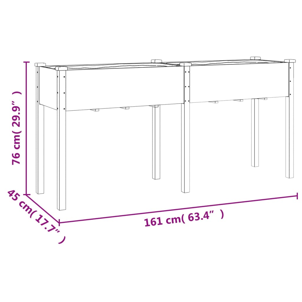 Sadilica s oblogom siva 161x45x76 cm od masivne jelovine