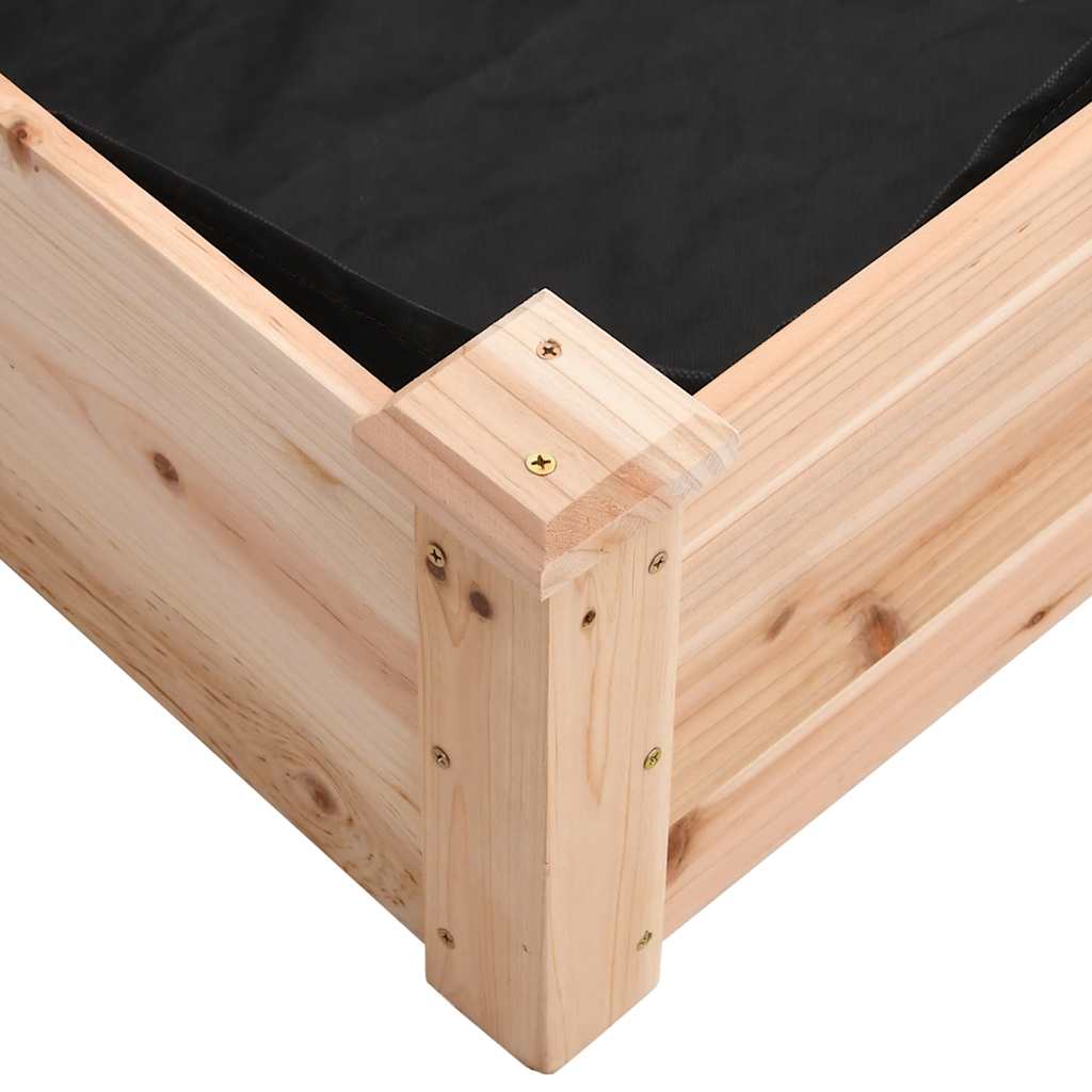 Povišena vrtna gredica s oblogom 120x60x25 cm masivna jelovina