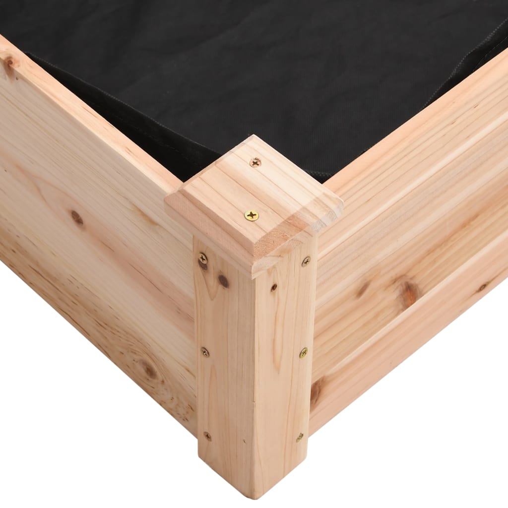 Povišena vrtna gredica s oblogom 240x60x25 cm masivna jelovina