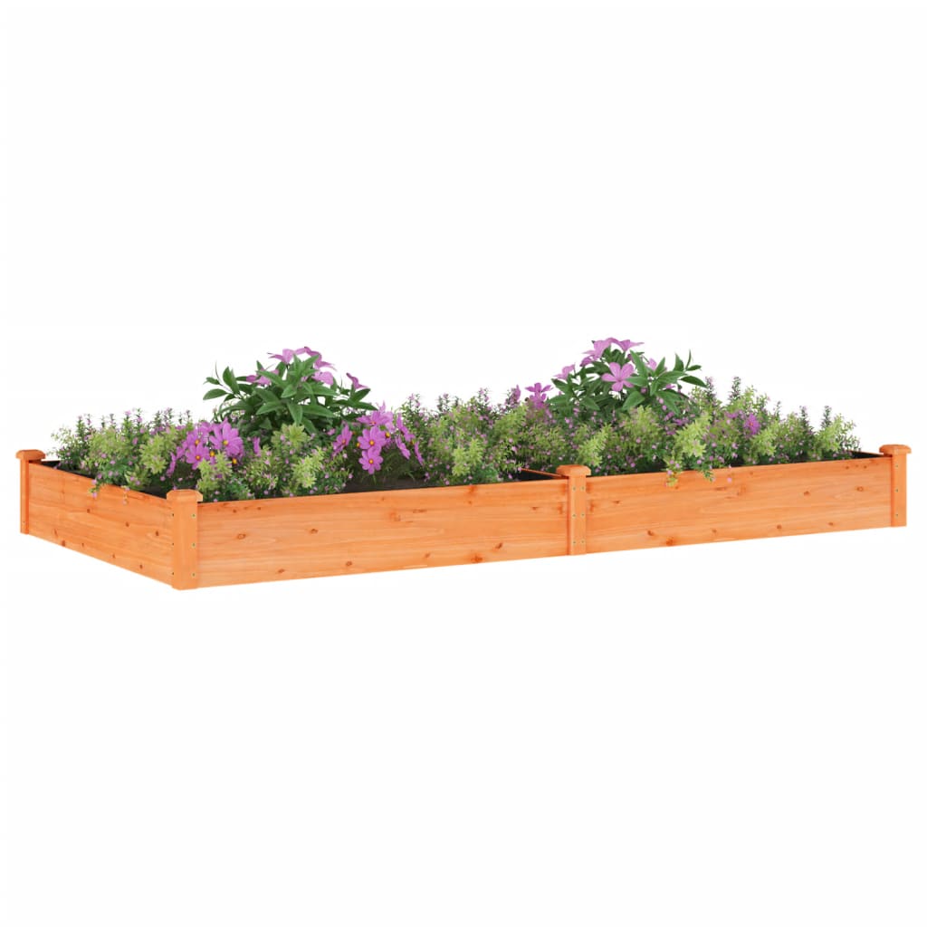 Povišena vrtna gredica s oblogom smeđa 240x120x25 cm jelovina