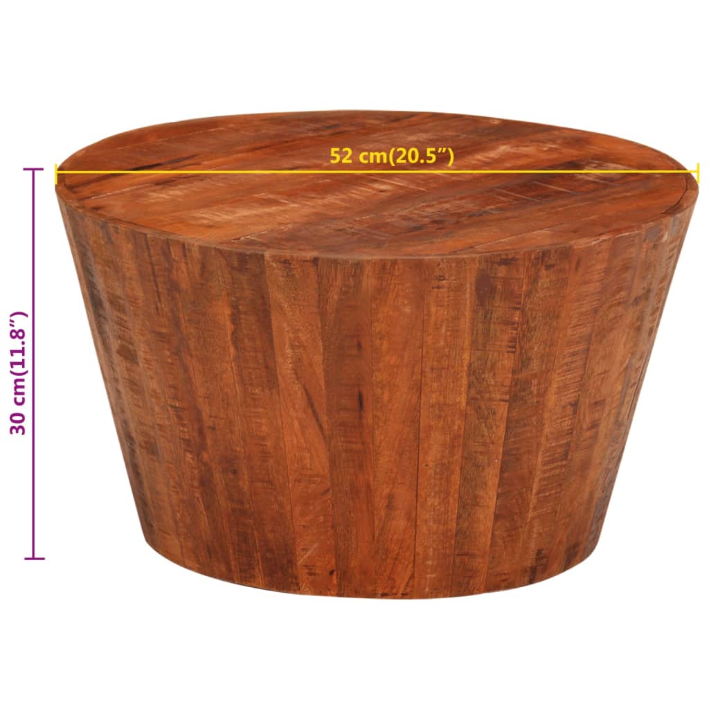 Stol za kavu Ø 52x30 cm Puno grubo drvo mango