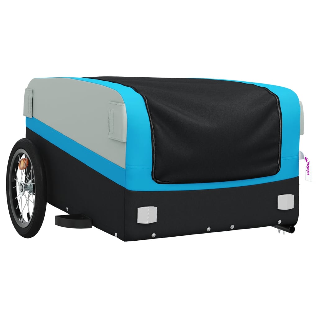 Prikolica za bicikl crno-plava 45 kg željezna