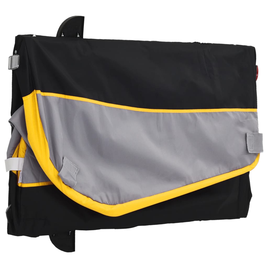 Prikolica za bicikl crno-žuta 45 kg željezna