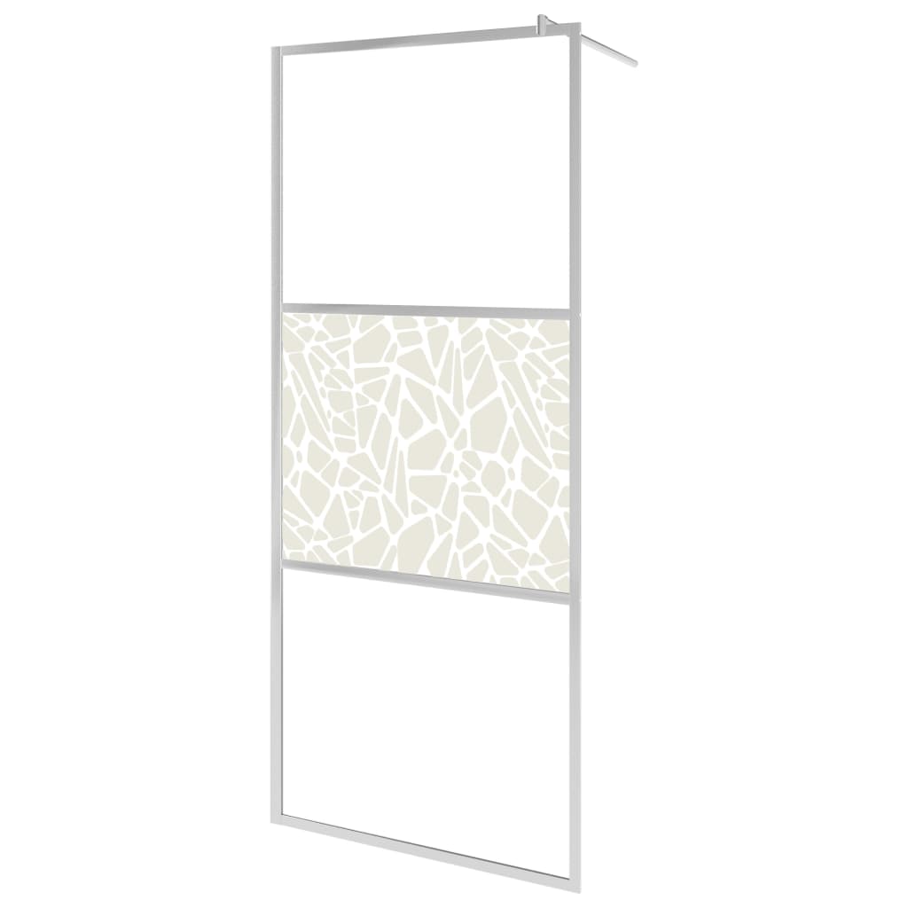 Pregrada za tuš s policom krom 80x195 cm staklo ESG i aluminij