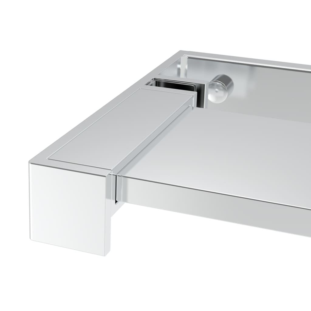 Pregrada za tuš s policom krom 80x195 cm staklo ESG i aluminij