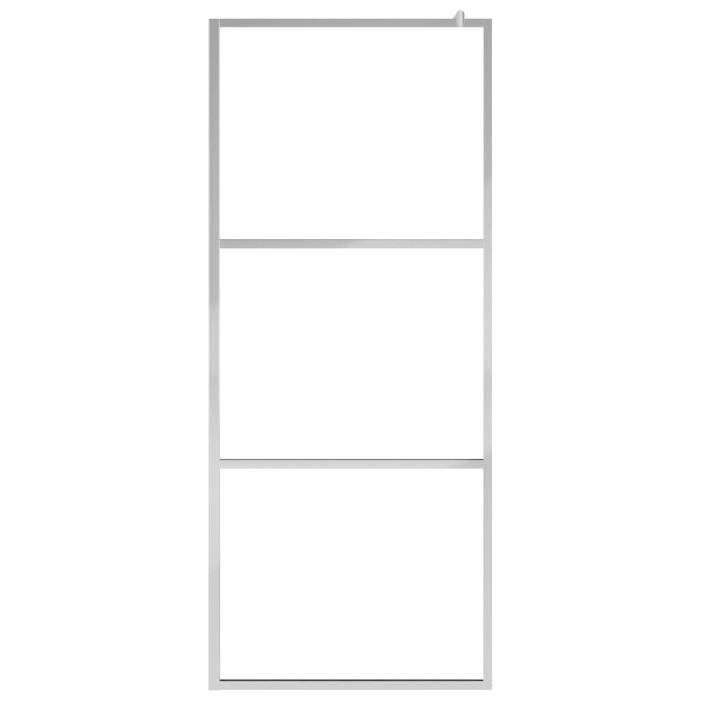 Pregrada za tuš s policom krom 90x195 cm staklo ESG i aluminij