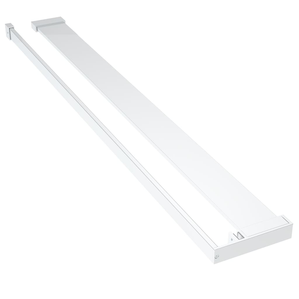 Pregrada za tuš s policom krom 90x195 cm staklo ESG i aluminij