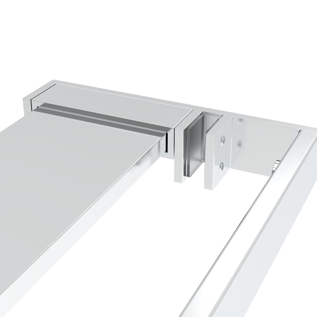 Pregrada za tuš s policom krom 90x195 cm staklo ESG i aluminij