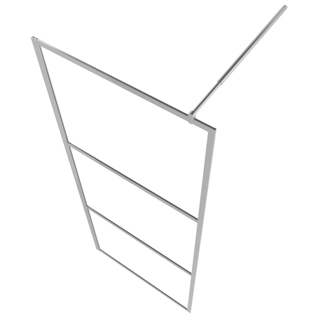 Pregrada za tuš s policom krom 100x195 cm staklo ESG i aluminij