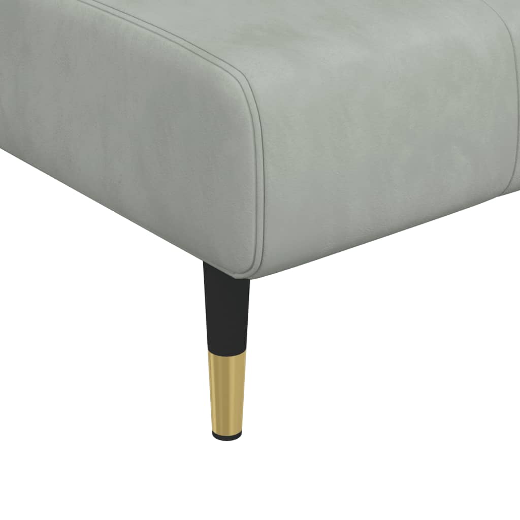Kutna garnitura na razvlačenje svjetlosiva 275x140x70 cm baršun