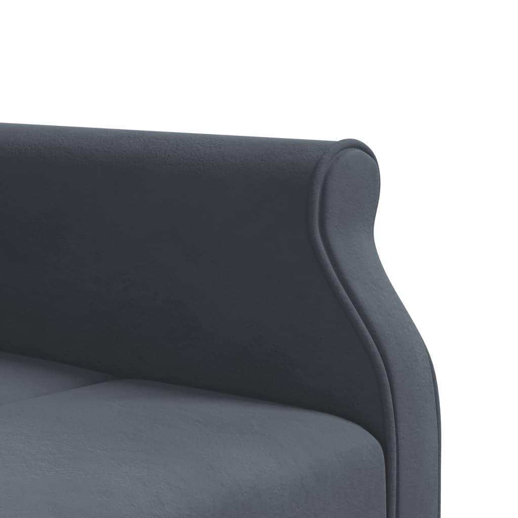 Kutna garnitura na razvlačenje tamnosiva 271x140x70 cm baršun