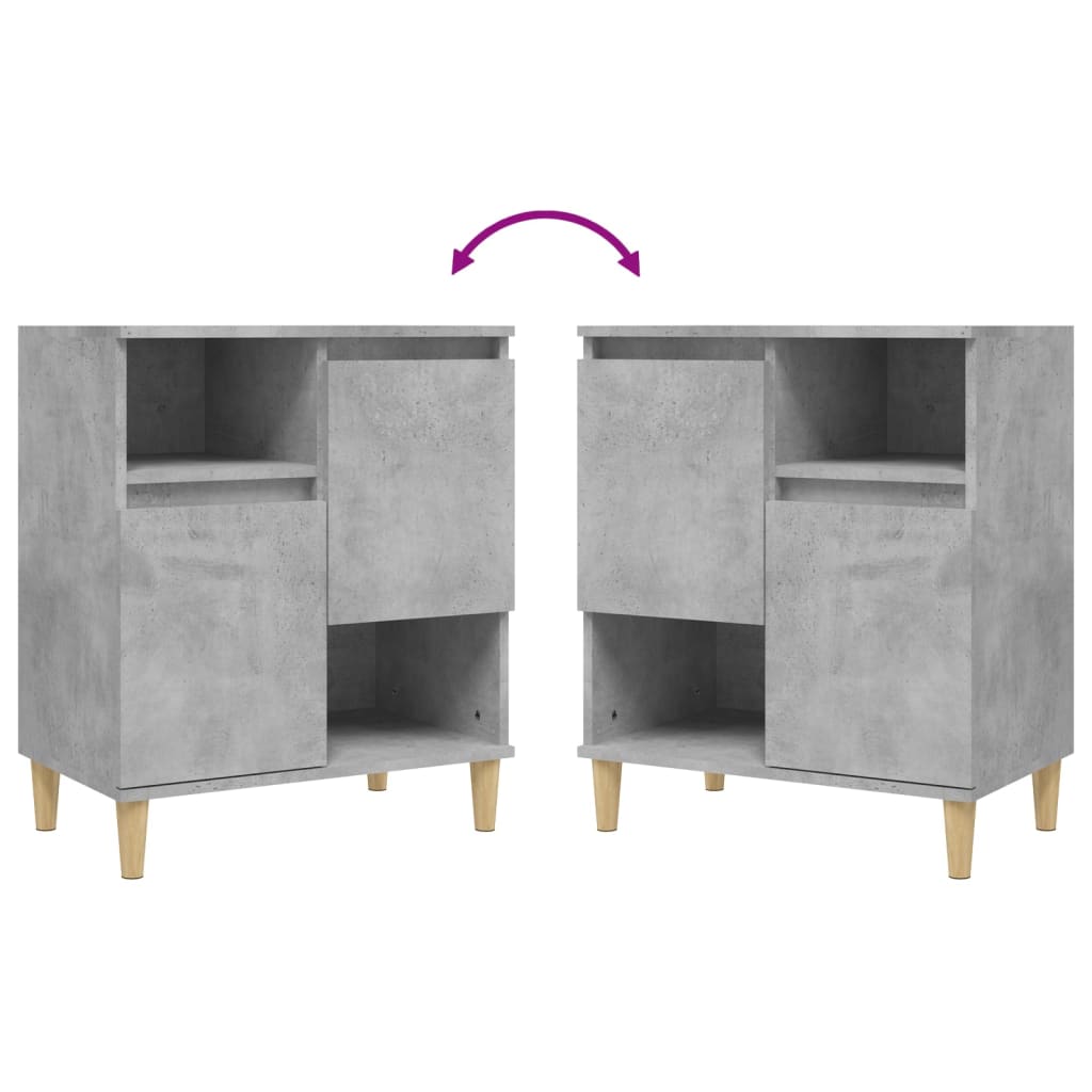 Komode 3 kom siva boja betona 60x35x70 cm od konstruiranog drva