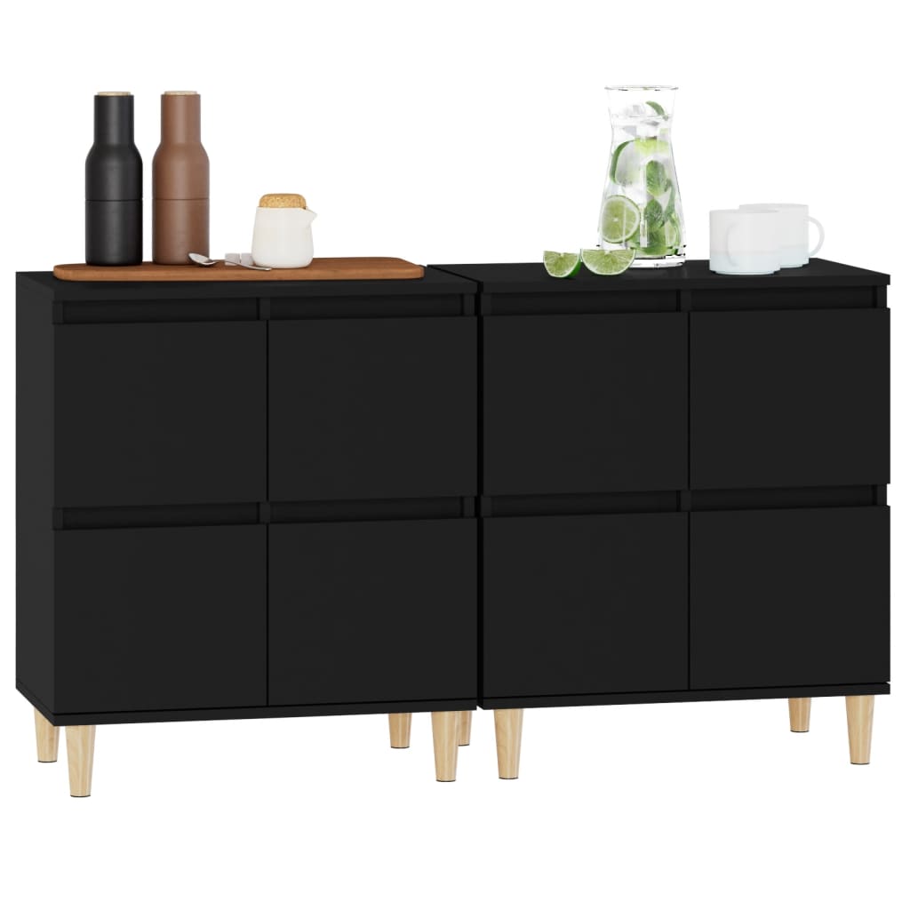 Komode 2 kom crne 60x35x70 cm od konstruiranog drva
