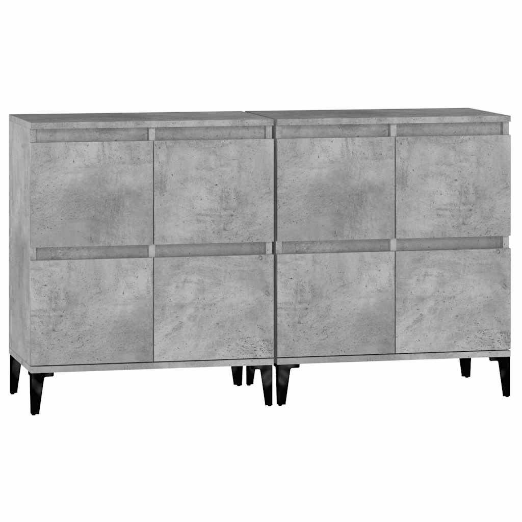 Komode 2 kom siva boja betona 60x35x70 cm od konstruiranog drva
