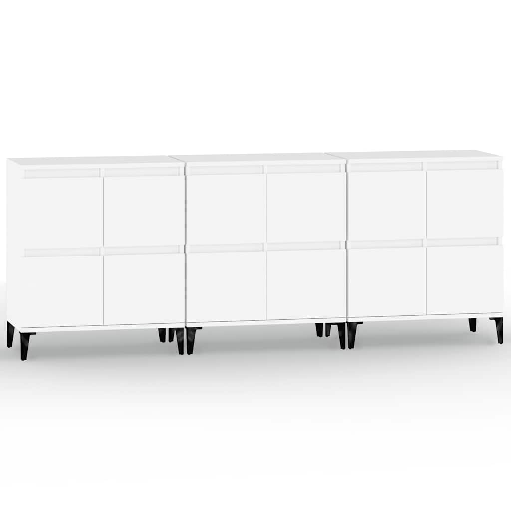 Komode 3 kom bijela 60x35x70cm konstruirano drvo