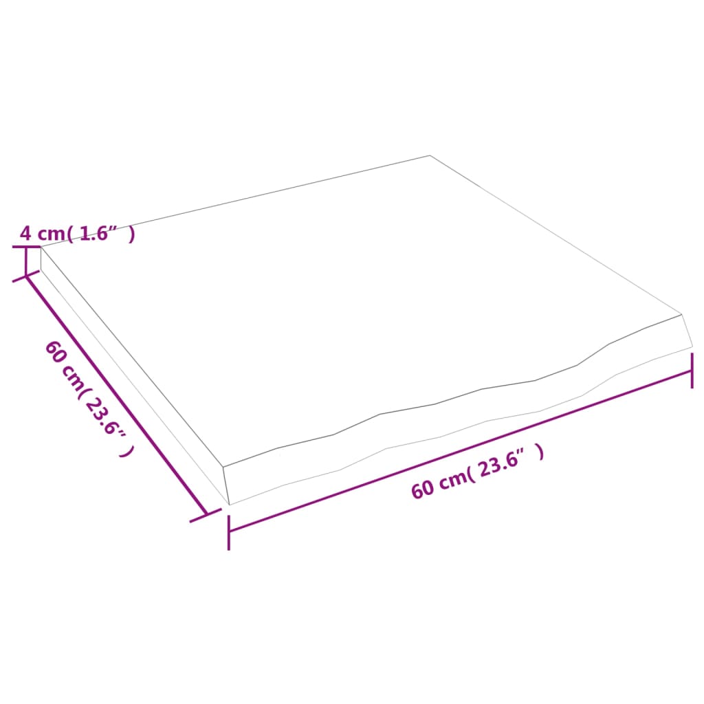 Kupaonska radna ploča 60x60x(2-4) cm netretirano masivno drvo
