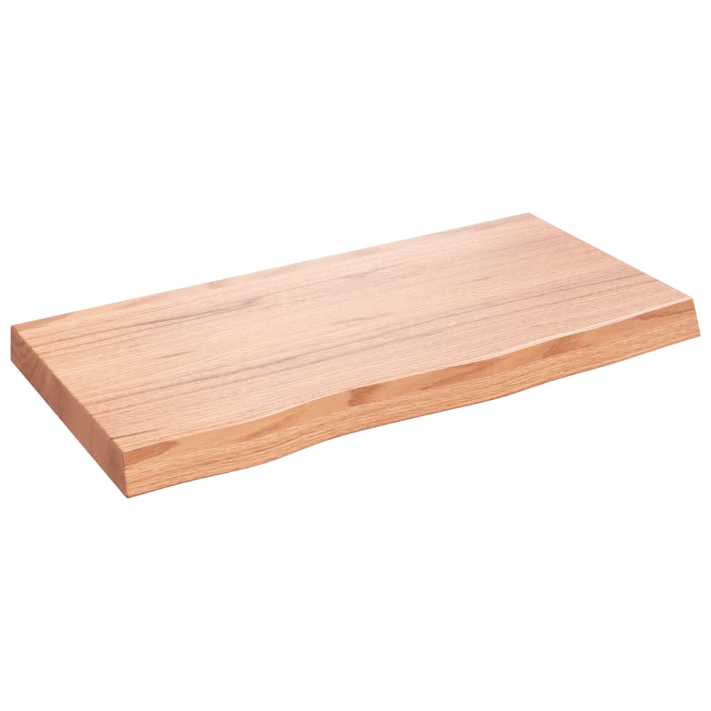 Kupaonska radna ploča svjetlosmeđa 80x40x(2-6) cm masivno drvo