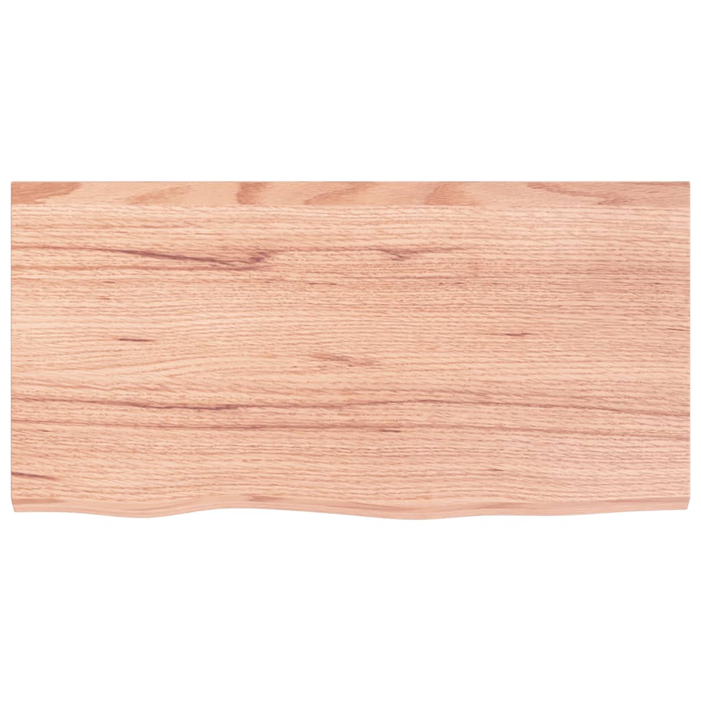 Kupaonska radna ploča svjetlosmeđa 80x40x(2-6) cm masivno drvo