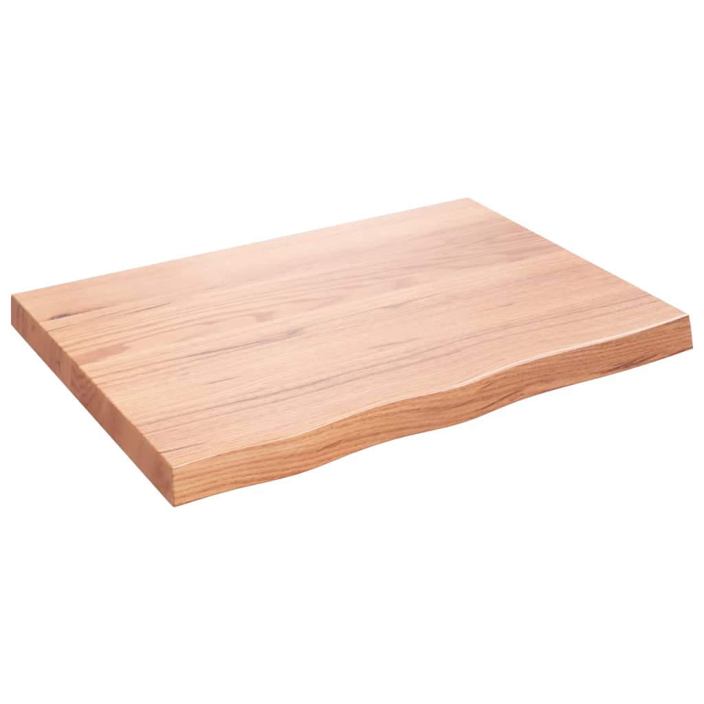 Kupaonska radna ploča svjetlosmeđa 80x60x(2-6) cm masivno drvo