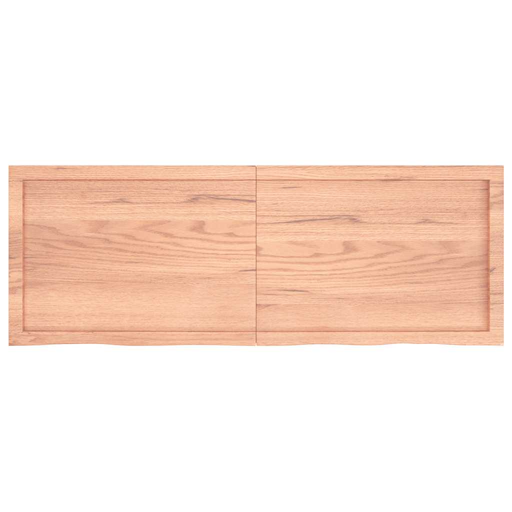 Kupaonska radna ploča svjetlosmeđa 140x50x(2-6) cm masivno drvo