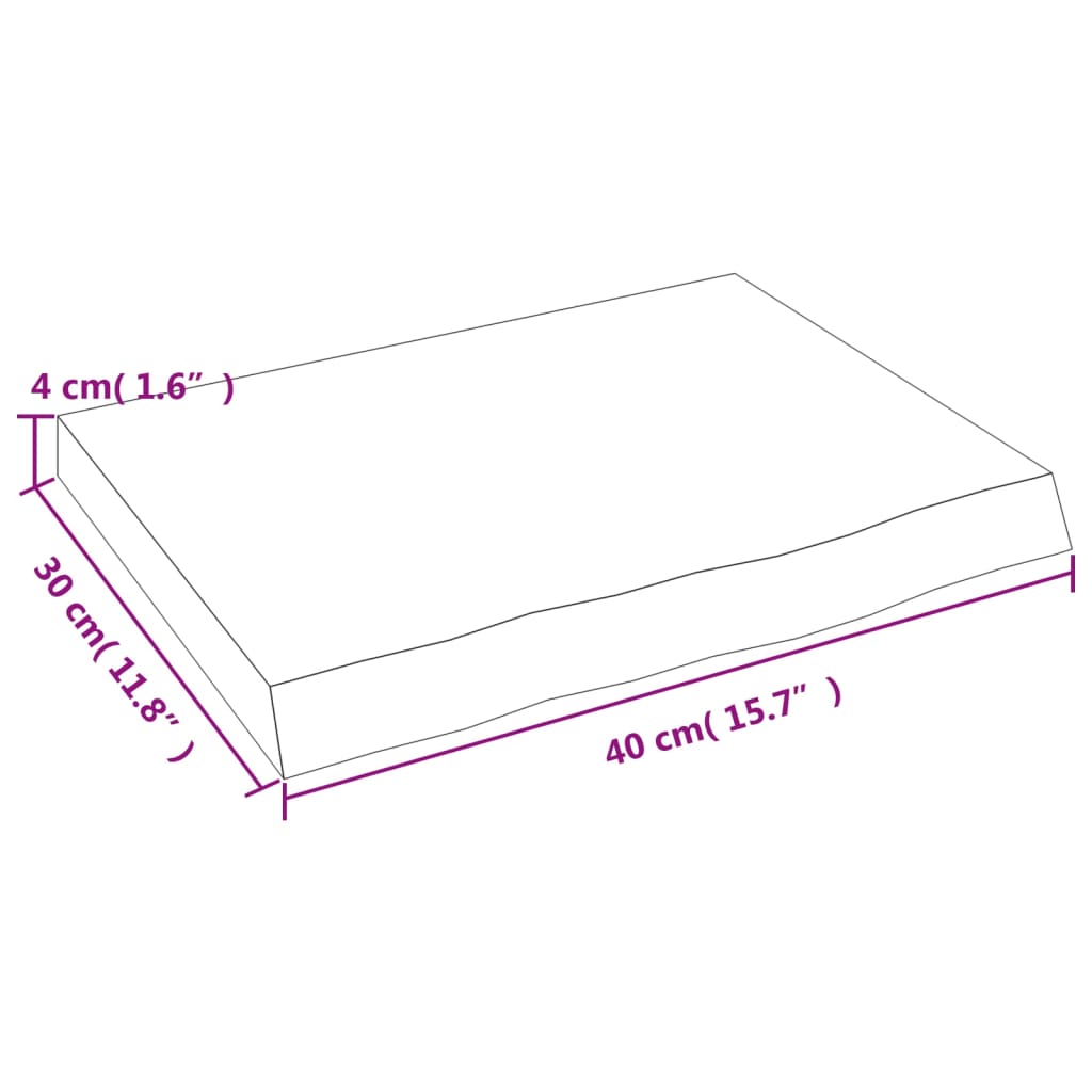 Kupaonska radna ploča tamnosmeđa 40x30x(2-4) cm tretirano drvo