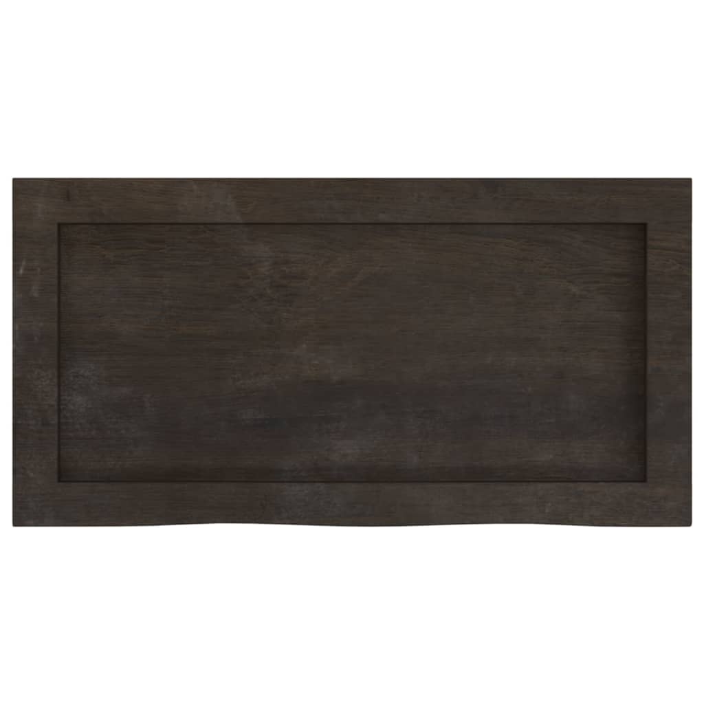 Kupaonska radna ploča tamnosmeđa 60x30x(2-6) cm tretirano drvo