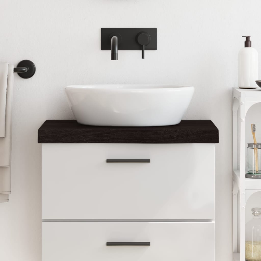 Kupaonska radna ploča tamnosmeđa 60x30x(2-6) cm tretirano drvo