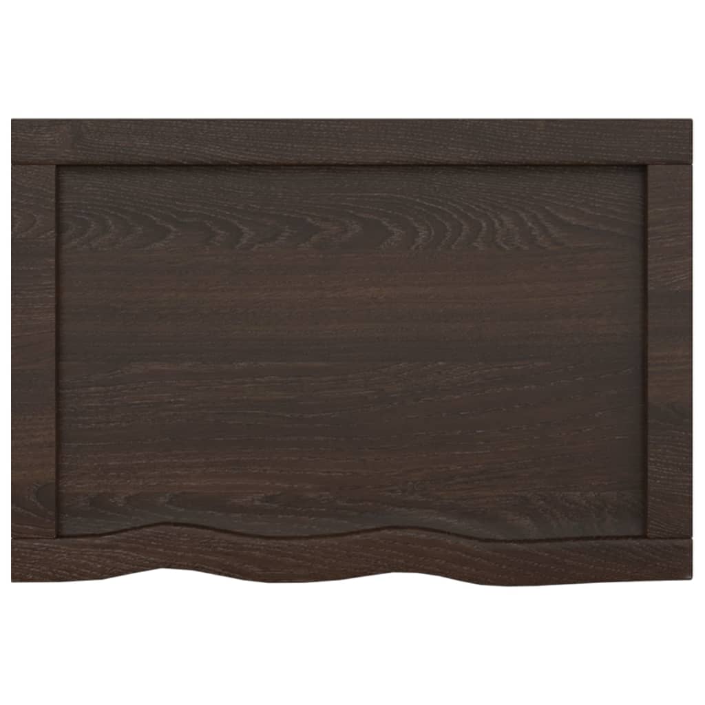 Kupaonska radna ploča tamnosmeđa 60x40x(2-4) cm tretirano drvo