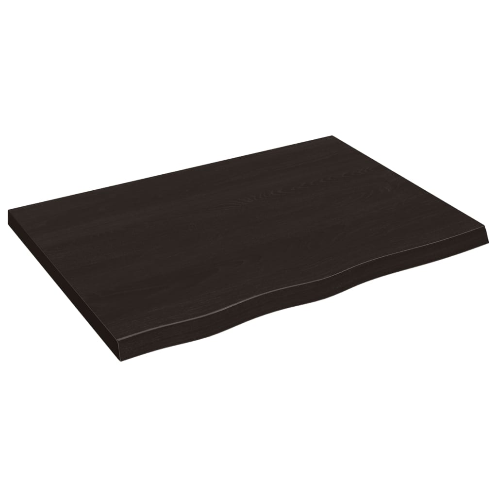 Kupaonska radna ploča tamnosmeđa 80x60x(2-4) cm tretirano drvo