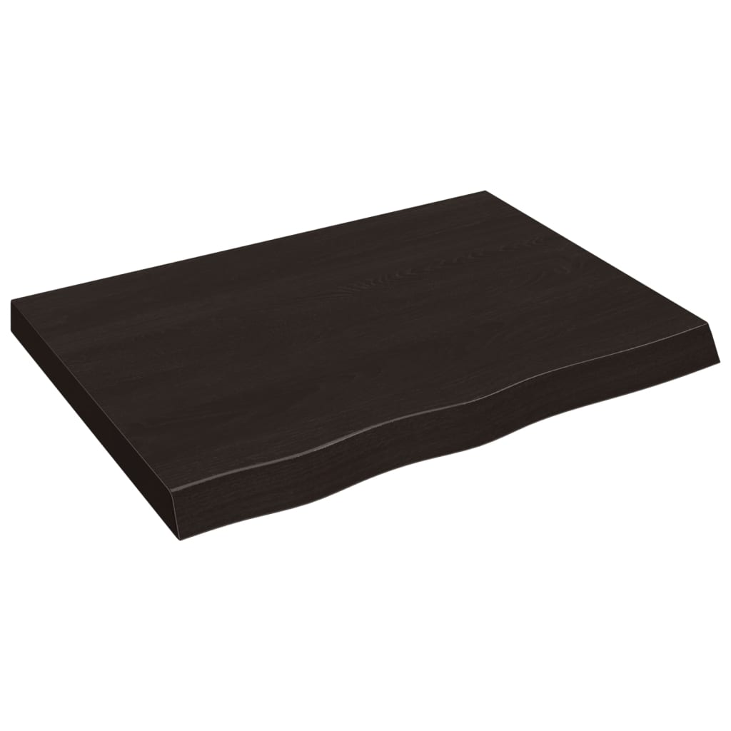 Kupaonska radna ploča tamnosmeđa 80x60x(2-6) cm tretirano drvo