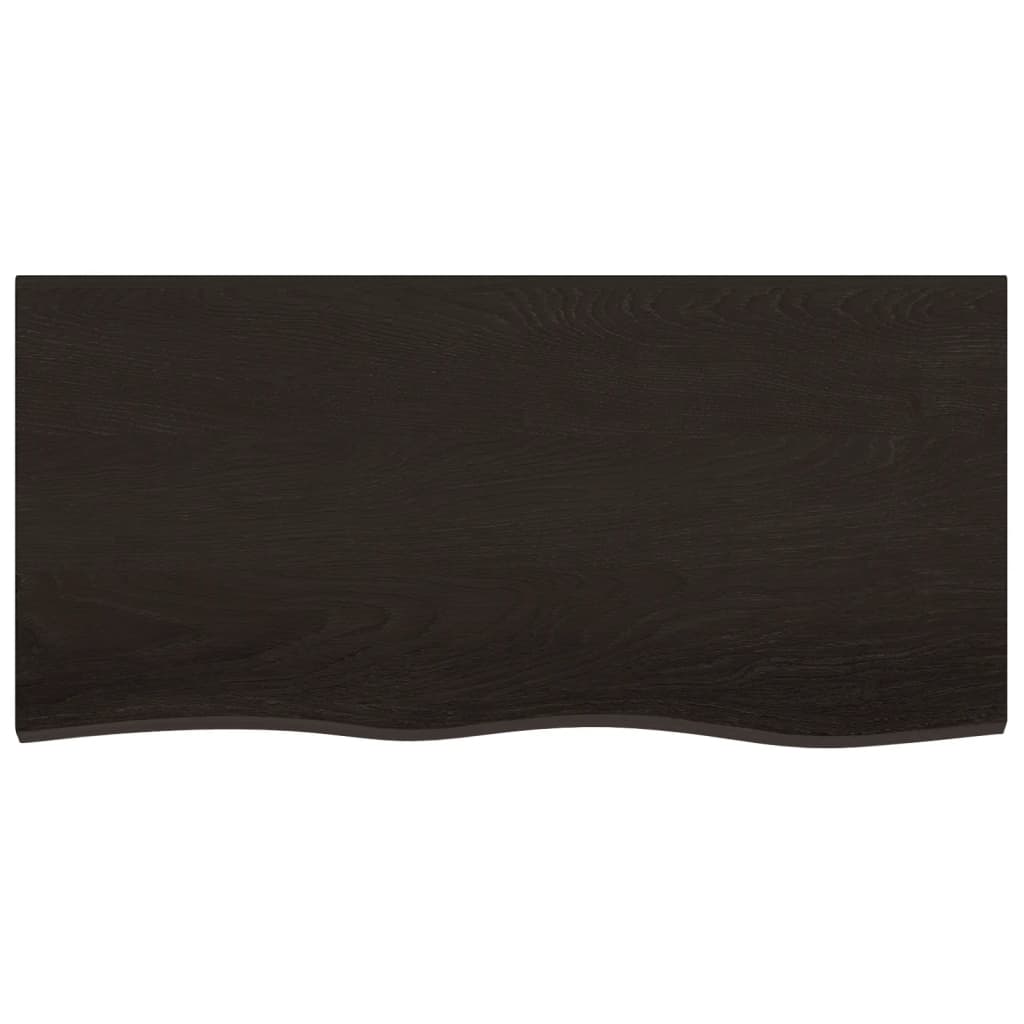 Kupaonska radna ploča tamnosmeđa 100x50x(2-6) cm tretirano drvo