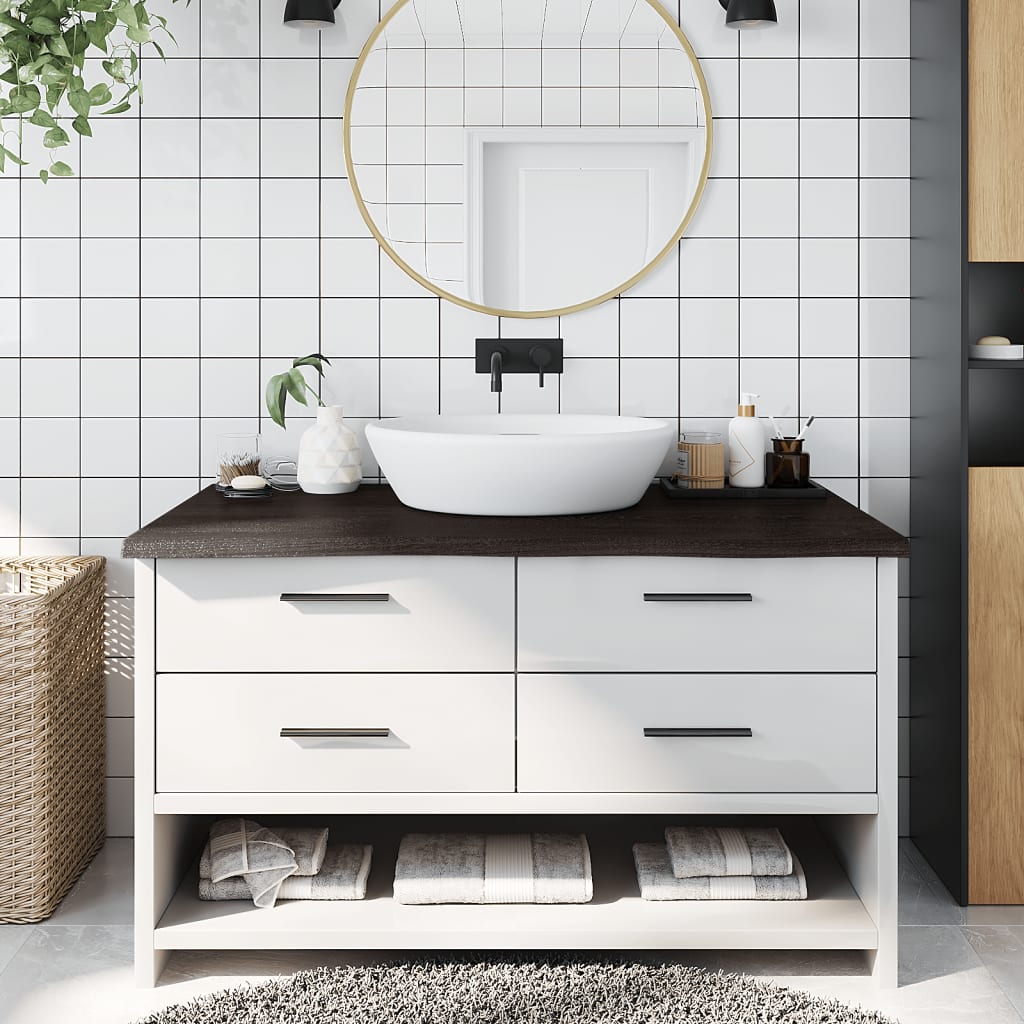 Kupaonska radna ploča tamnosmeđa 100x60x(2-4) cm tretirano drvo