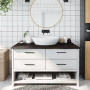 Kupaonska radna ploča tamnosmeđa 100x60x(2-4) cm tretirano drvo