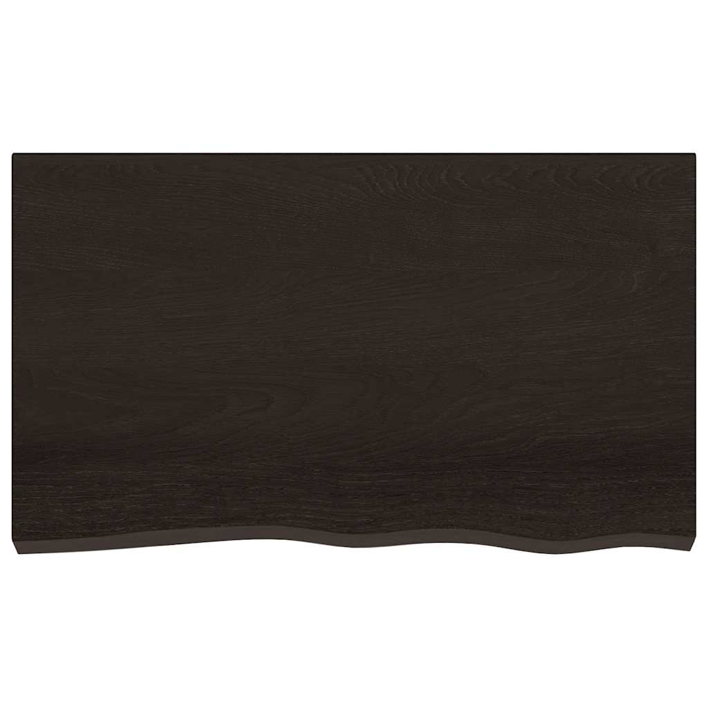 Kupaonska radna ploča tamnosmeđa 100x60x(2-6) cm tretirano drvo