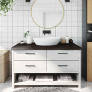 Kupaonska radna ploča tamnosmeđa 100x60x(2-6) cm tretirano drvo