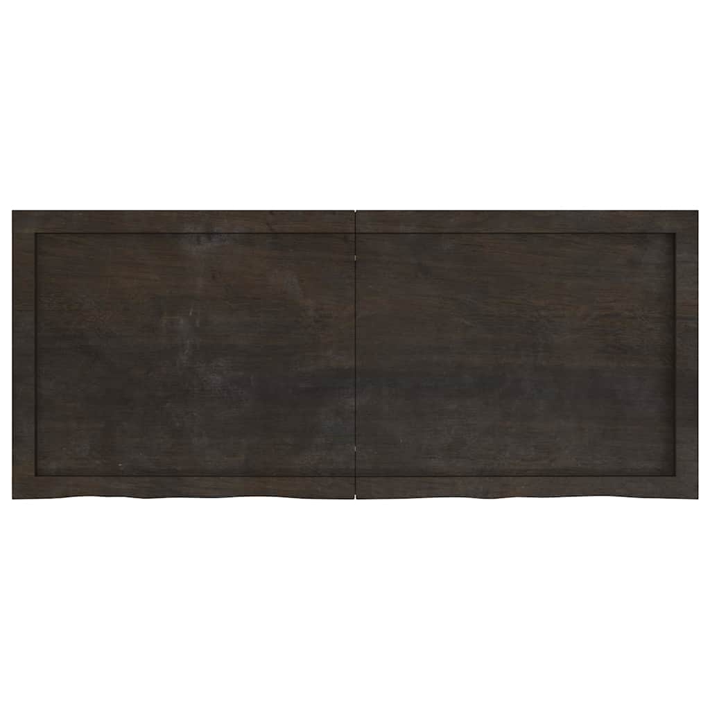 Kupaonska radna ploča tamnosmeđa 120x50x(2-6) cm tretirano drvo