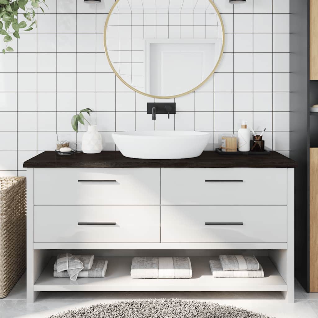 Kupaonska radna ploča tamnosmeđa 160x50x(2-4) cm tretirano drvo